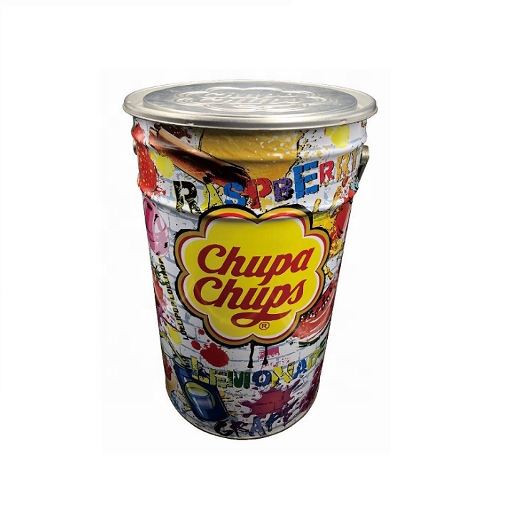 DADI 6.5 Gallon Metal Popcorn Tin For Candy Chocolate Lollipop CMYK PMS UV Printing