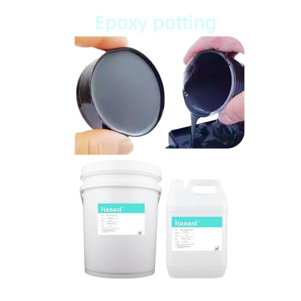 Black High Temperature Potting Compound Epoxy Electronic Bulk Liquid Silicone 5:1