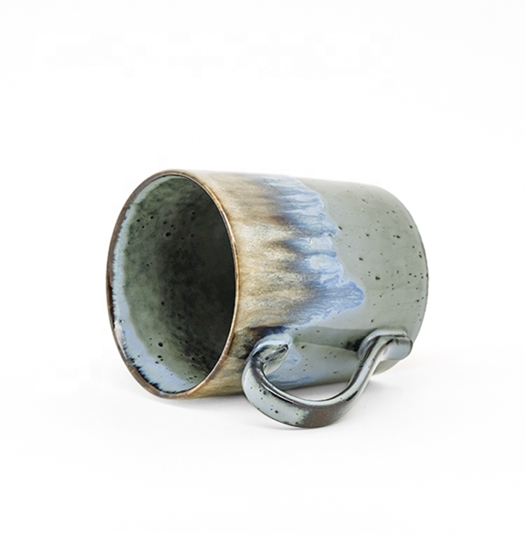 Ceramic 3D blue brown Mug Ceramic Coffee Milk Mug with 3d reactive glaze