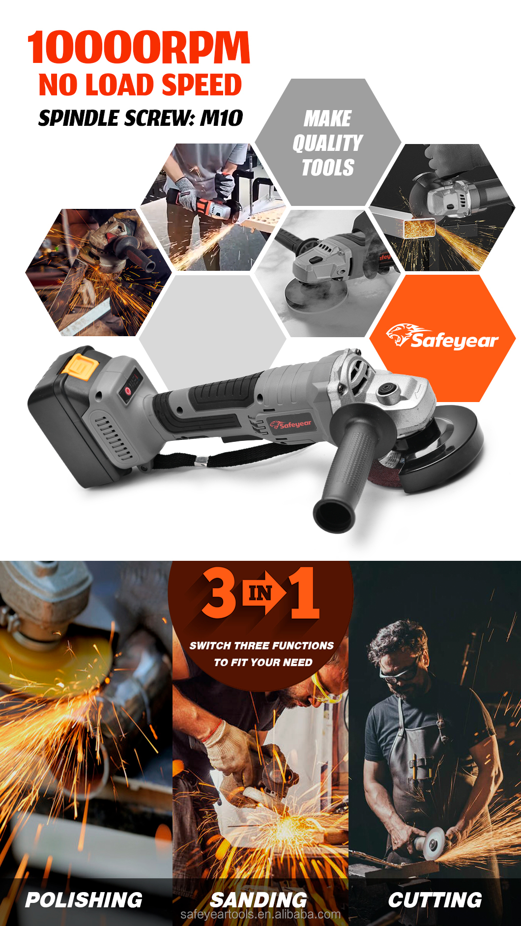 Brushless 21V Battery 4 Inch Grinder 4.0Ah Battery Operated Angle Grinder