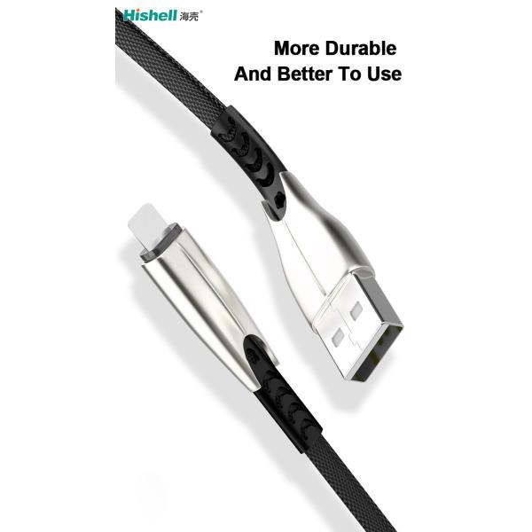 Nylon Braid Mobile Phone Charging Cable Pure Copper Core Ultraportable
