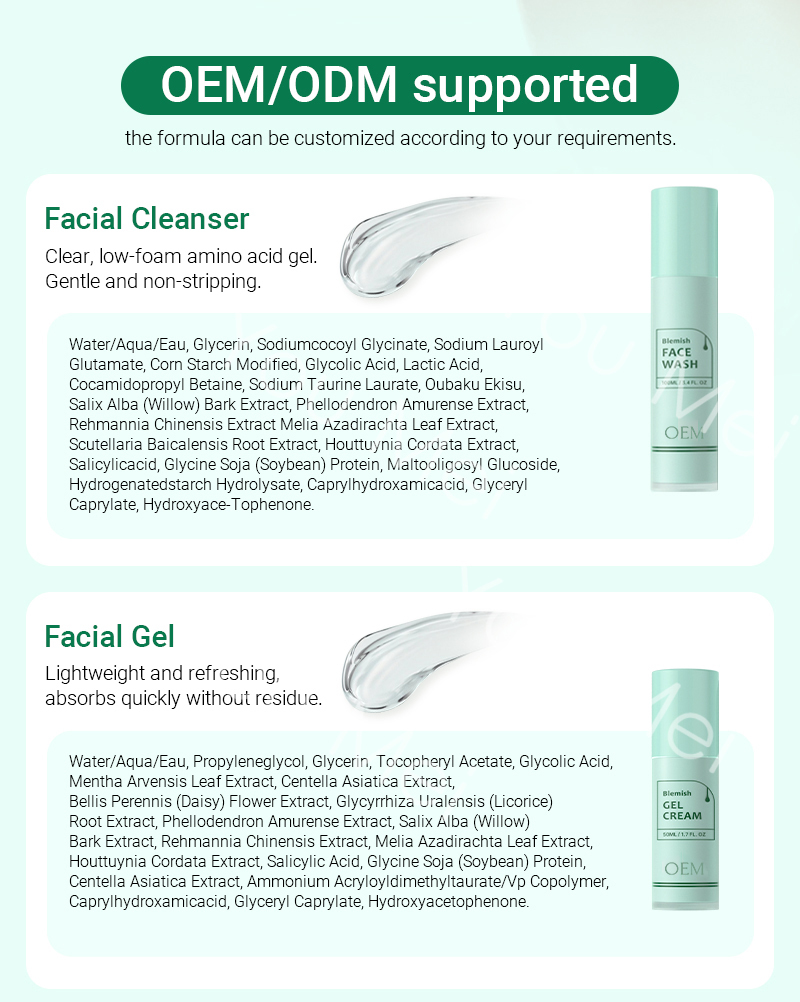 Anti Acne Ceramide NP Sodium Hyaluronate Facial Skincare Set Black Spot Whitening