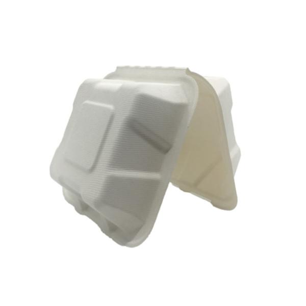 6 Inch Sugarcane Eco Hinged Biodegradable Takeout Containers