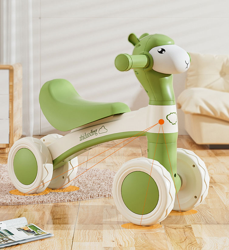 Unisex 12 Inch Toddler Balance Bike for Children's Stroller Handcart Push Bicycle