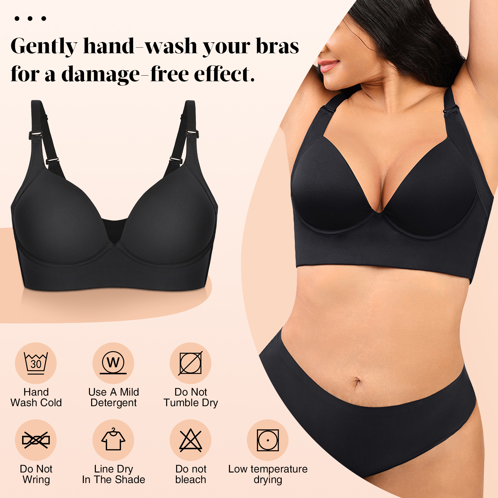 Underwire Supported Seamless Women's Body Fit Bra with Deep Cup and Invisible Push Up