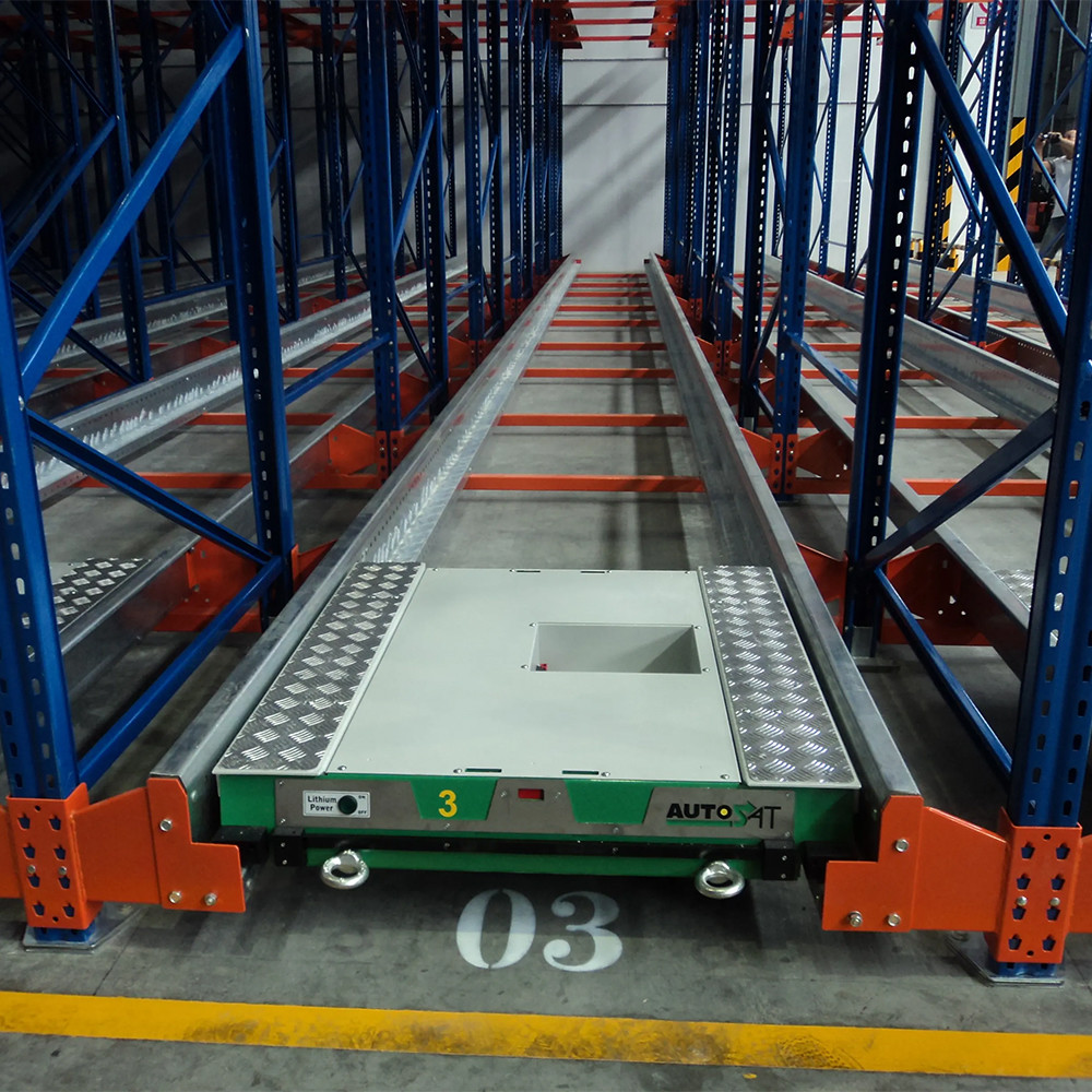 Radio Shuttle Pallet Racking System Floor Mounted Flame Retardant