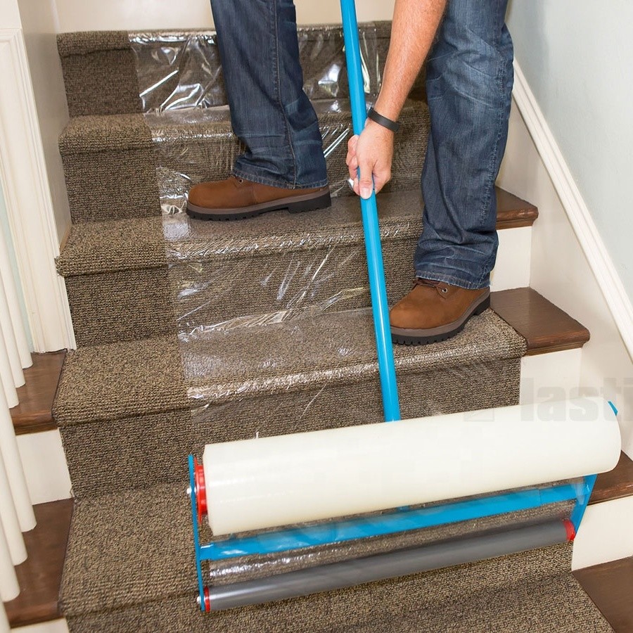 Reverse Wound Transparent Color Carpet Protective Film 60mic * 60cm * 50m