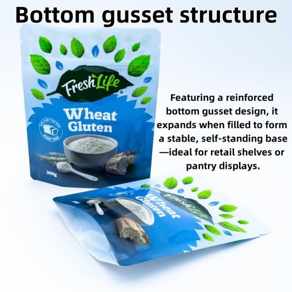 Multi-Functional Stand Up Pouches For Flour And Grains Packaging Featuring Moisture-Proof And Water-Resistant.