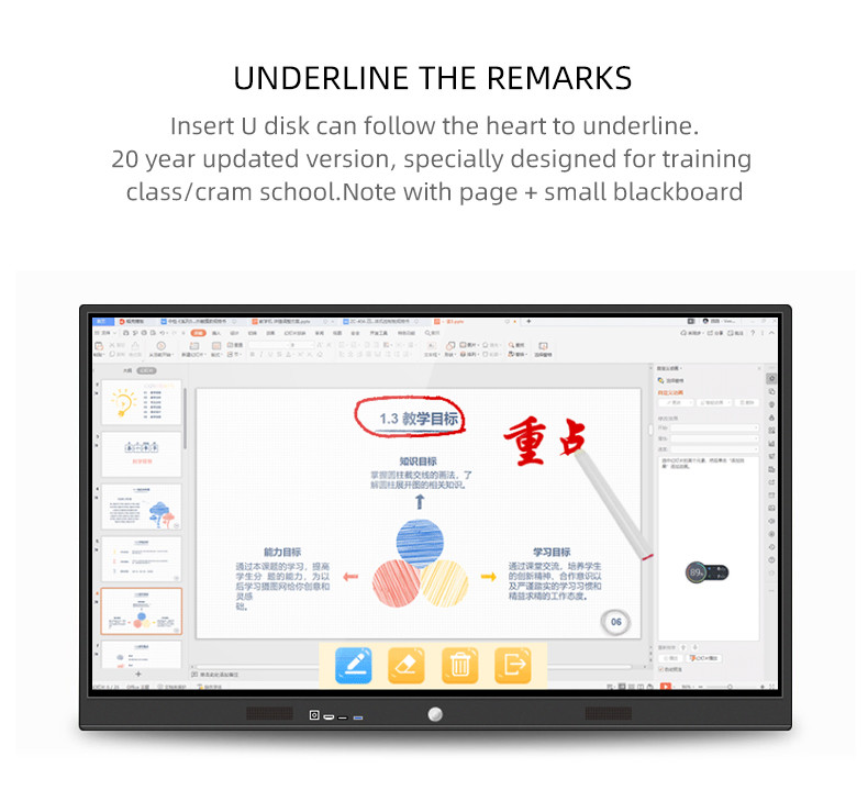 75inch Infrared 10 Point Education Android Touch Screen Interactive Whiteboard