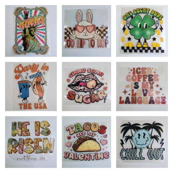 Machine Washable High Stretch Customizable Designs DTF Heat Transfers and Custom DTF Transfers