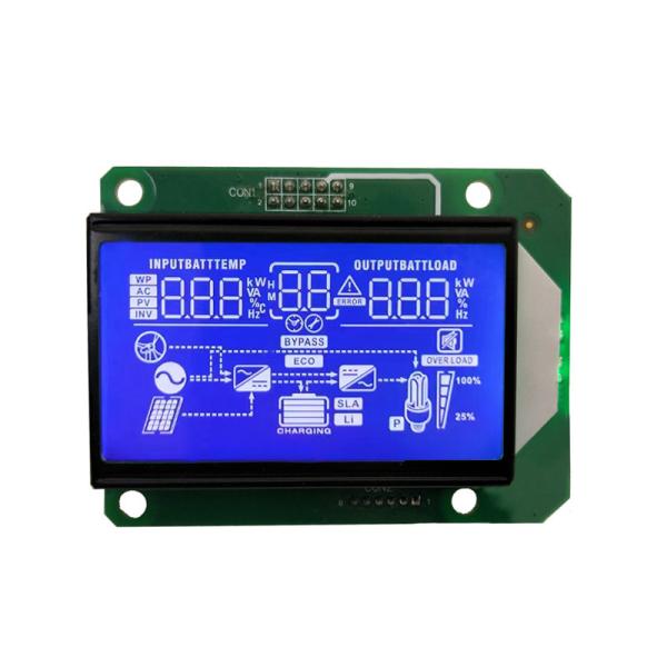 Buy 5.0V Operating Voltage Custom Segment Display for Solar Inverter HTN LCD Blue Screen Module -10- 60C at wholesale prices