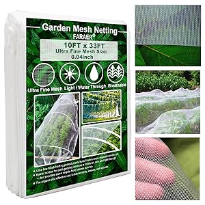Garden Netting, Plant Covers 10x33Ft Net Ultra Fine Mesh Protection Netting For Vegetable Plants Fruits Flowers Crops Greenhouse Row Cover Raised Bed