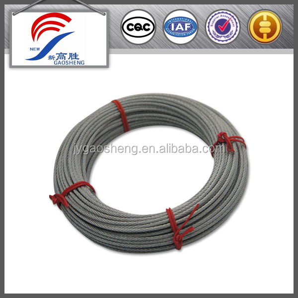 8x7+1x19 Steel Cable For Window Lifter 45# 60# 70# Carbon Steel 1.5mm-1.8mm Wire Gauge