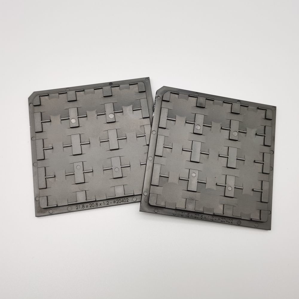 Quality Black Plastic Waffle Pack Tray ESD 12PCS High Temperature Tray for sale