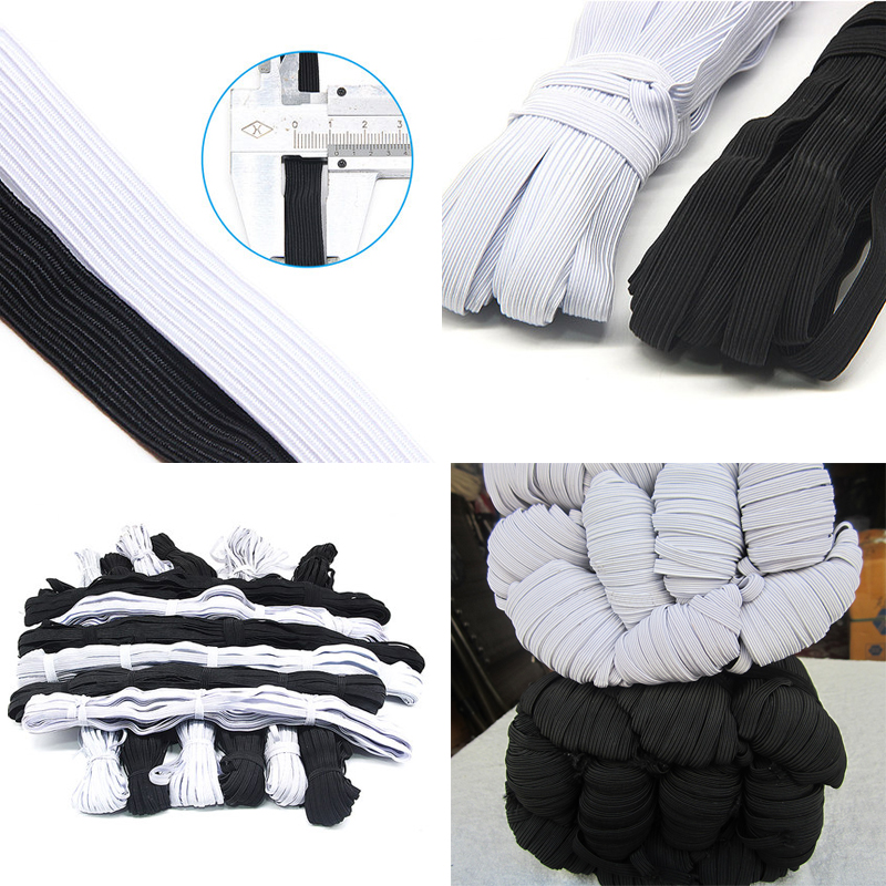 Wholesale 3MM White Black Flat Elastic Waist Band For Clothes