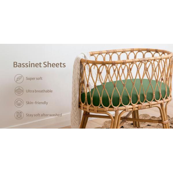 Gauze Bassinet Sheet Set Ultra Soft Modern Style With Multiple Colors