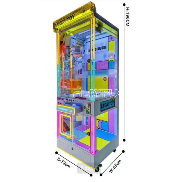 Toys World Win Plush Toys Machines USA Market Business Dopamine Transparent Color the Claw Crane Machine for Sales
