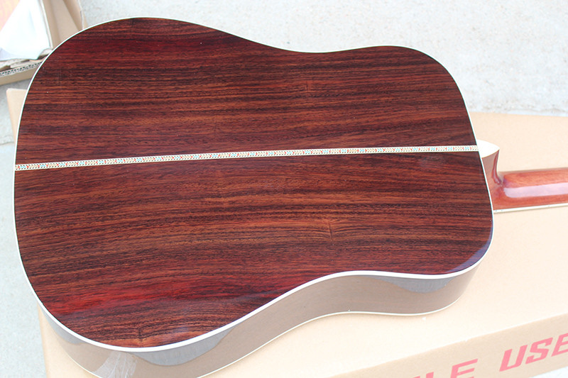 Factory custom yellow 41" full solid OM 42 acoustic guitar with ebony fretboard,Abalone binding and inlay,Wilkinson tune