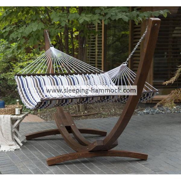 All Weather Soft Polyester Pillow Top Hammocks , Sand Wave Double Hammock With Stand