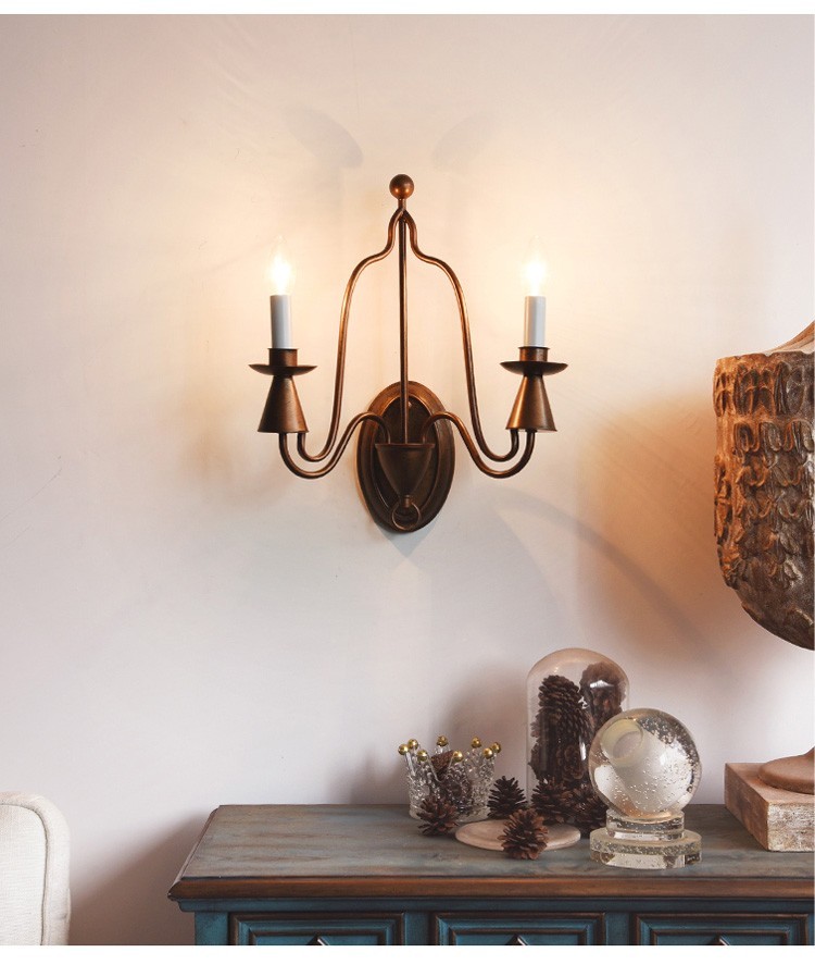 Country metal Chandelier Led Retro Candle Chandeliers vintage Loft interior lighting(WH-CI-164)