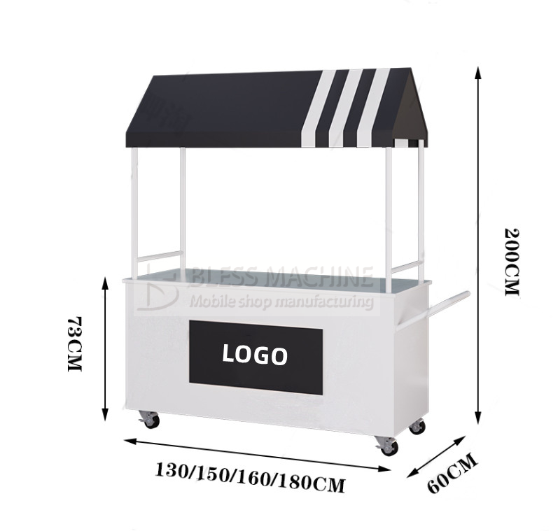 4wheels multipurpose mobile commodity stall trolley handcart for modern stylish outlet