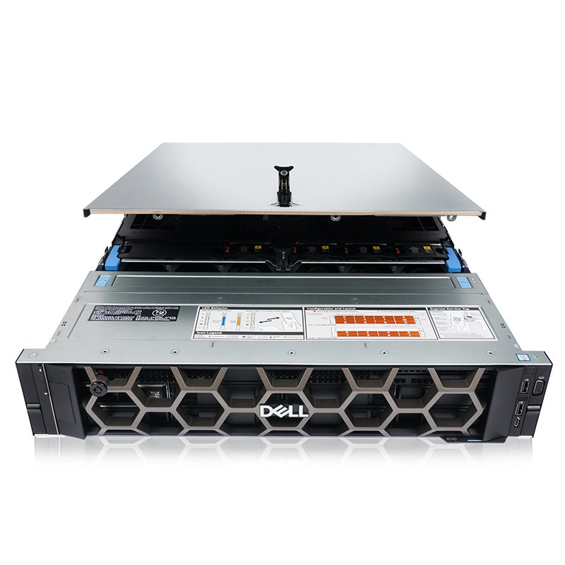 Double Port Gigabit Network Port and 2U Rack Server Form Factor Dell R740 Server Barebone