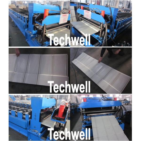 PLC Control Metal Roof Tile Making Machine For Material Thickness 0.3 - 0.6mm