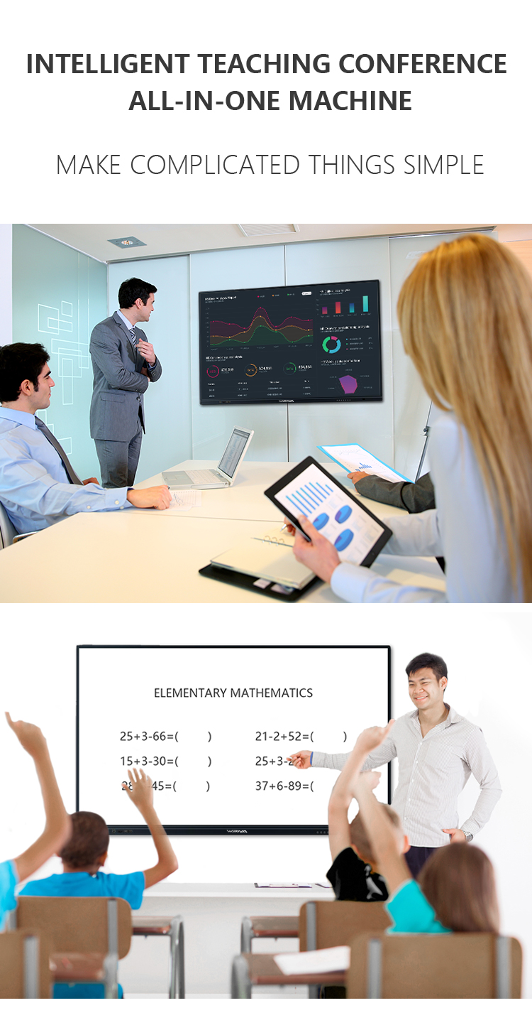 55"-86''Customized Smart Interactive Whiteboard , Business Touch Screen Smart Board