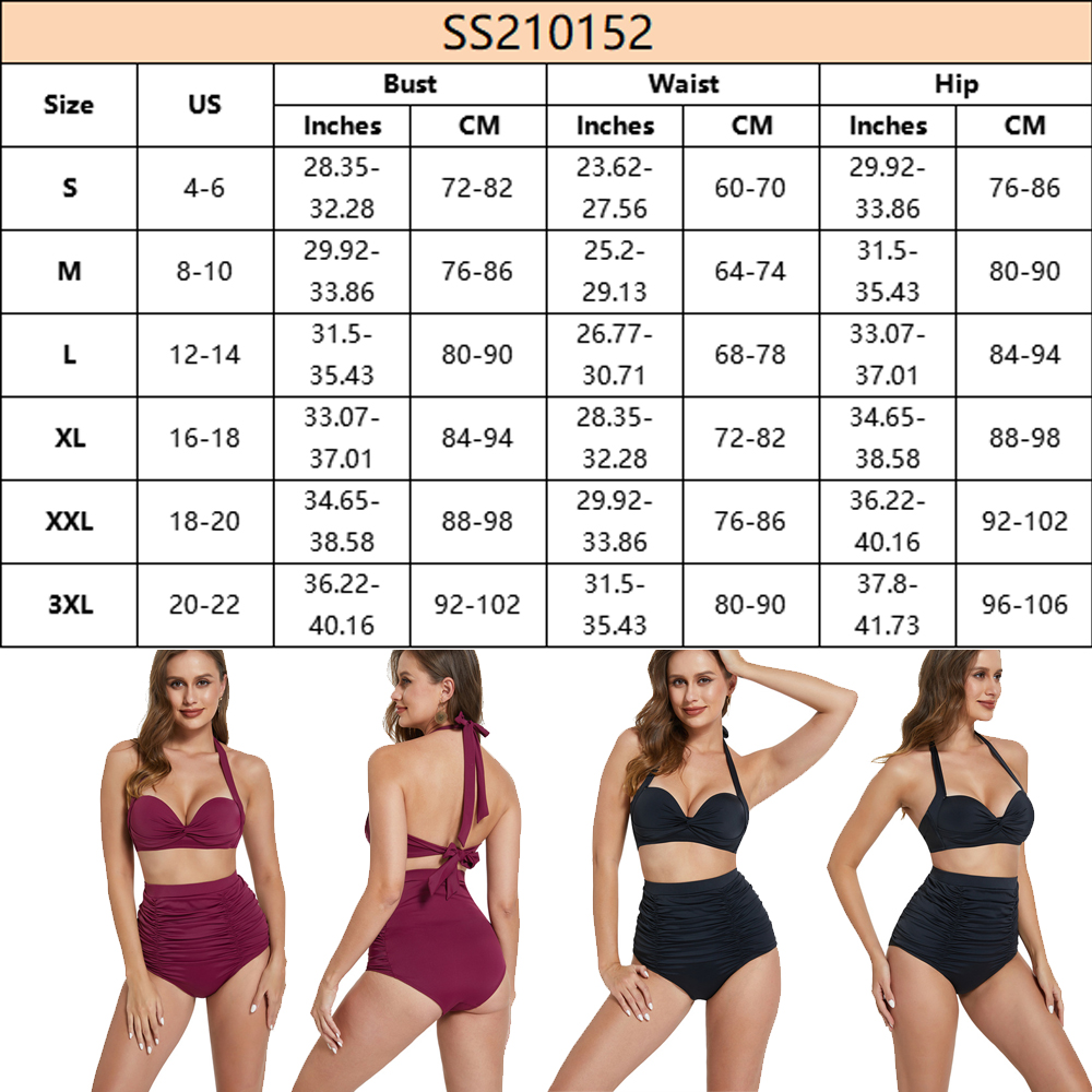 Customized Logo Printing HEXIN 2023 High Waist Two Pieces Fitness Swimwear for Women