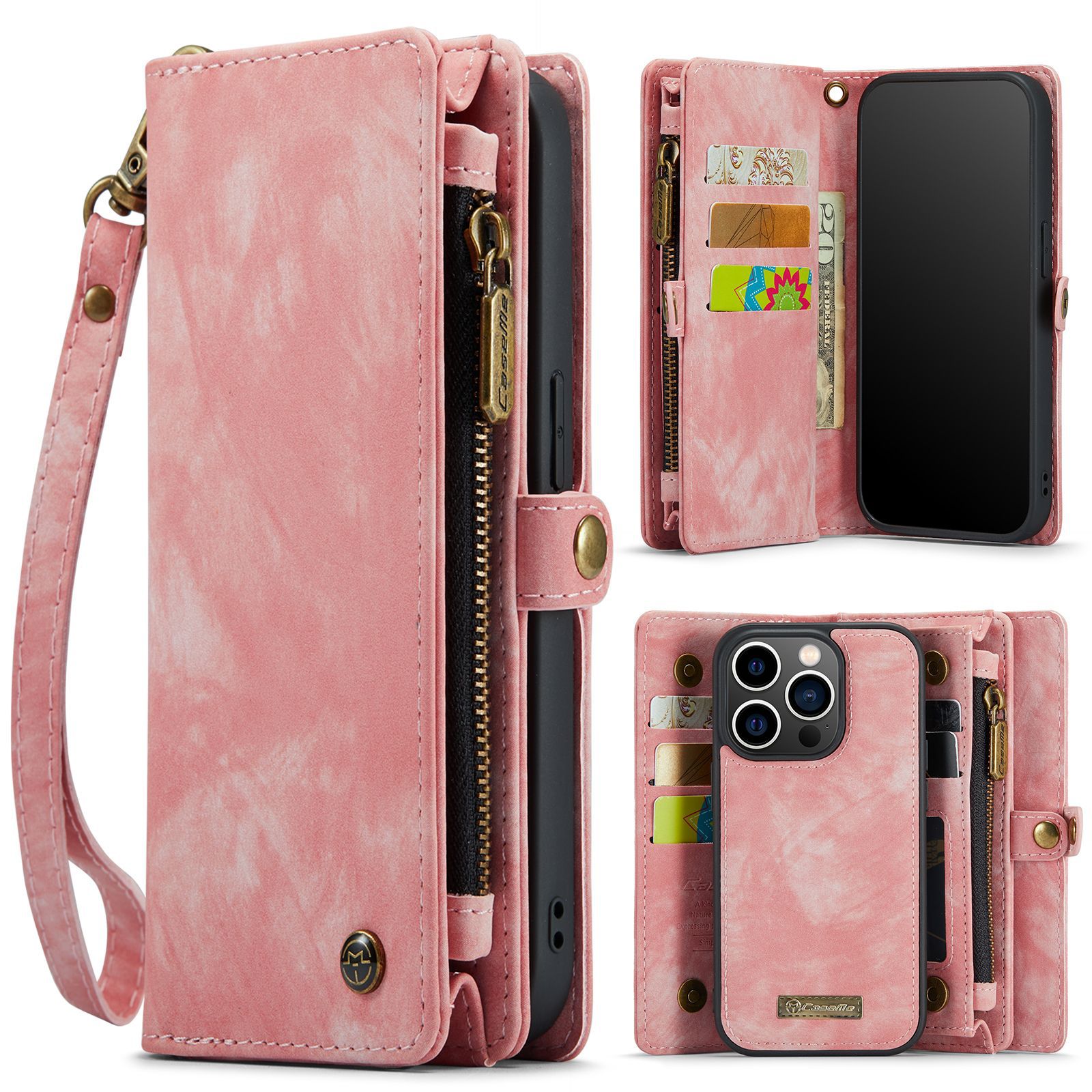 Samsung Compatible CaseMe Leather TPU Phone Cases for Iphone 13 14 Pro Max Card Slot