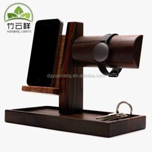 Quality Black walnut wood phone and watch holder for sale