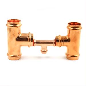 DN20 Connection Threaded Copper Nickel Equal Tee For Water Pipe Industry