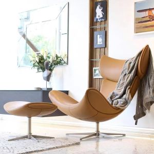 PU Leather Lounge Leisure Lazy Sofa Chair 1050mm Height Sophisticated