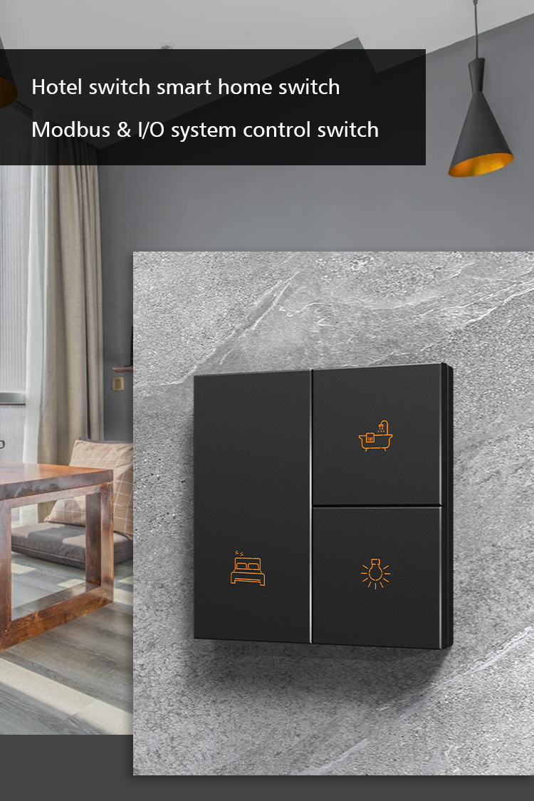 Champagne 4 Button Modbus Wall Switch For Hotel / Home / Villa