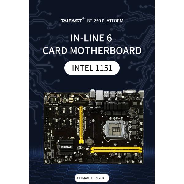 BTC GPU Mining Motherboard Rig 8 PCIE Mining TB250 Pro For ETH B250 Biostar