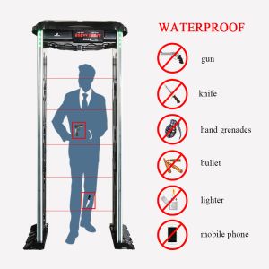 Walk Through 4KHZ Metal Detector Temperature Scanner Spray Disinfection