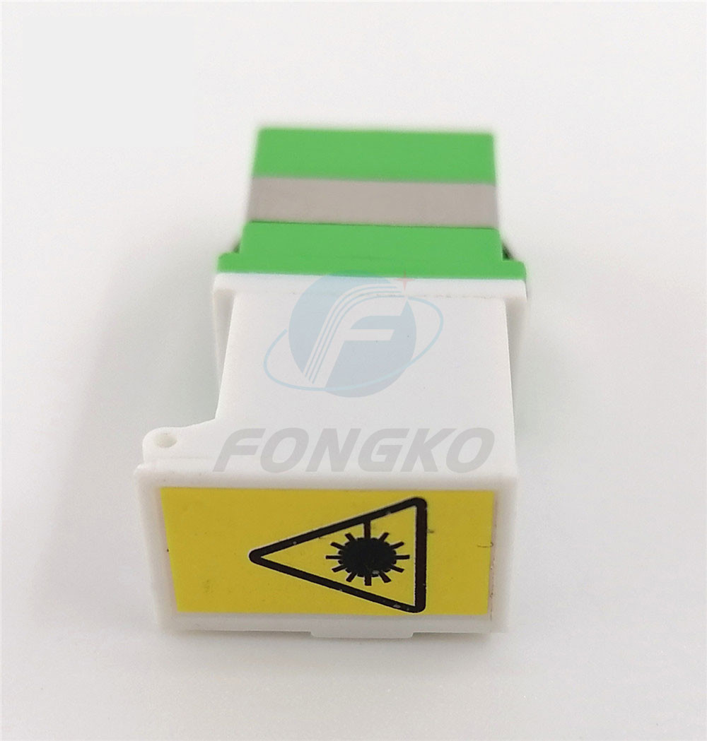 Auto Shutter APC Simplex Singlemode White Green Shell metal shrapnel Adapters SC/APC Fiber Optic Adapter