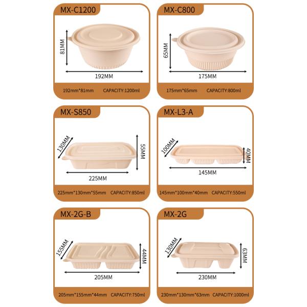 Disposable Convenient Biodegradable Tableware Containers Outdoor Use And Gatherings