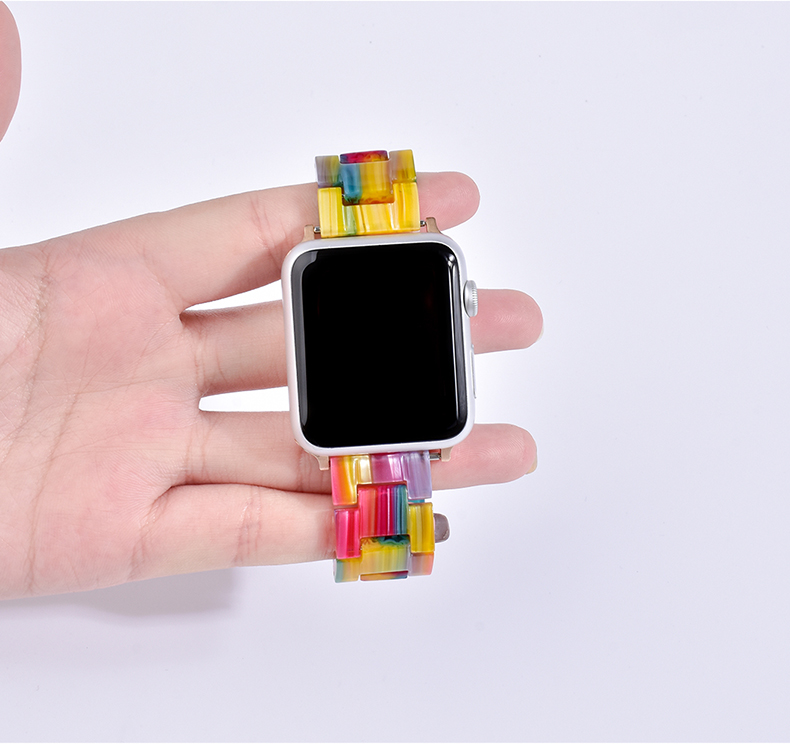 Easy Release Dazzle Color Resin Watch Strap 38mm 42mm