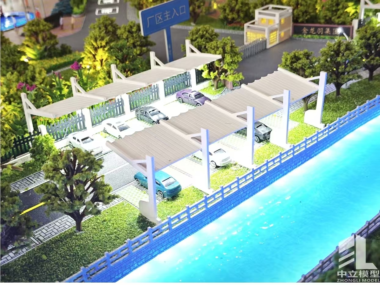 Industrial Park Models Architectural 1:150 Factory Scale Model With Infrastructure