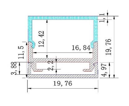 U V shape LED aluminum profile milky diffuser LED extrusion profiles for led strips in stores shops cabinet