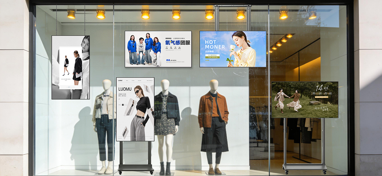 Shopping Mall Digital Window Display Android Signage Screen Cloud-Based CMS