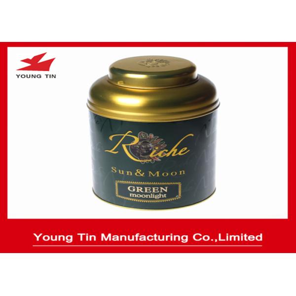 Quality Double Lids Empty Round Metal Tea Tins for sale