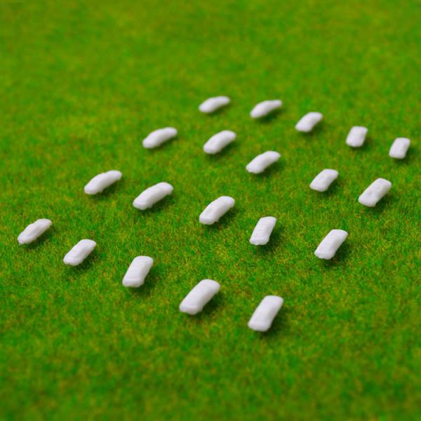 1:500 ABS plastic white car for architectural model making train layout