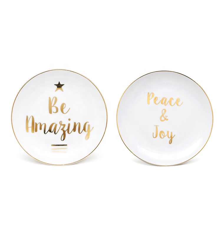 Dessert White Custom Plates Ceramic Plate Printing Designs Ceramic Plate For Christmas