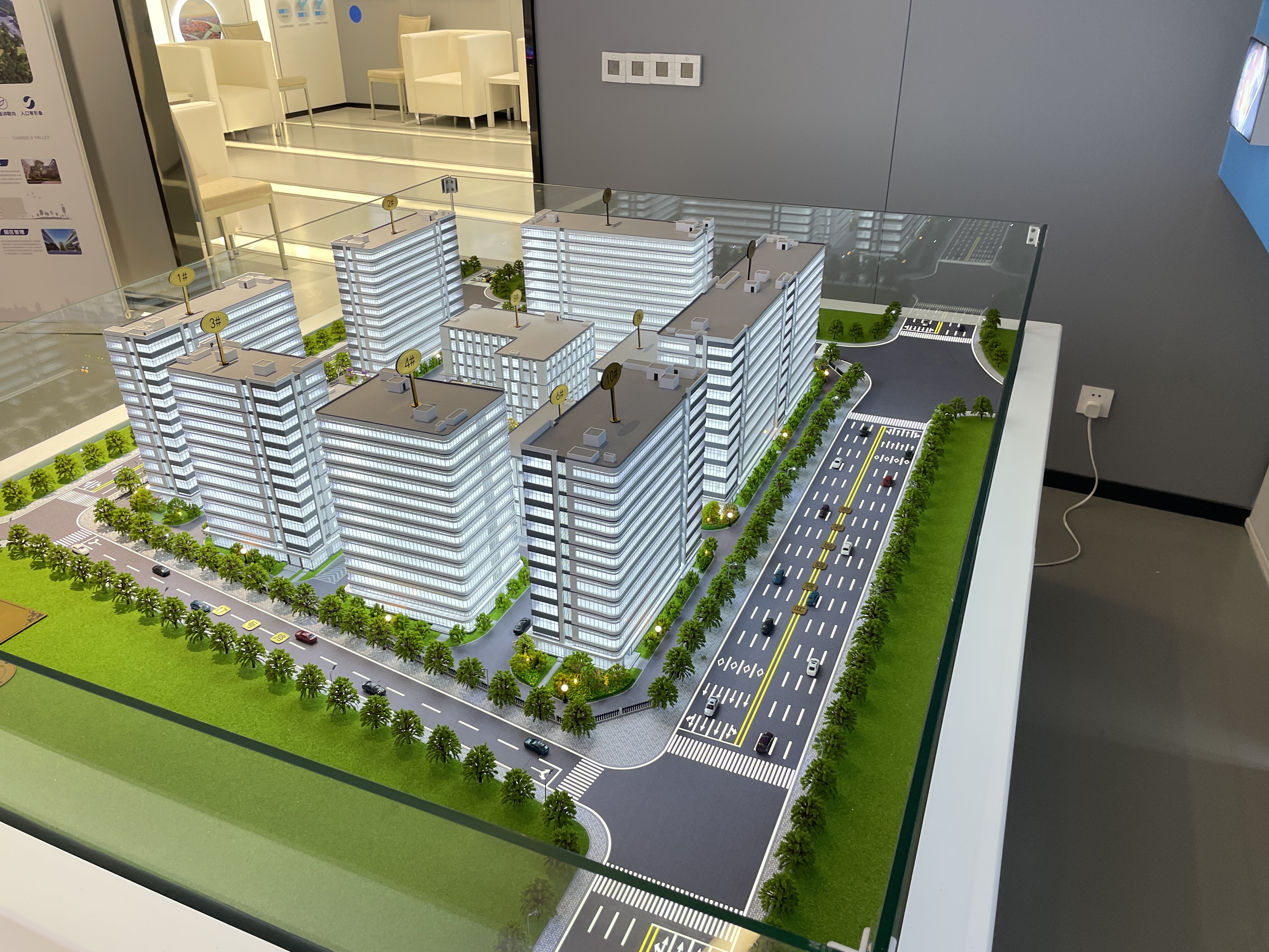 Aerial view of architectural model