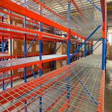 Galvanized Welded Wire Mesh Decking Storage Racking Mesh Decks With 4 Reinforces