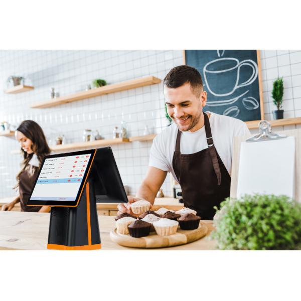 15.6'' Touch Screen Cash Register with Win 10/Android OS and Full HD 1080P Main Display