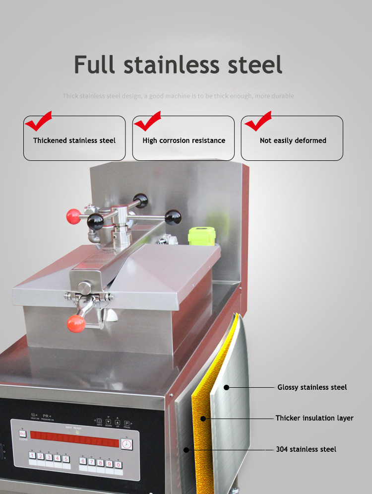 High Pressure Deep Fryer Machine Deep Oil Fryer Machine With Safety Buckle