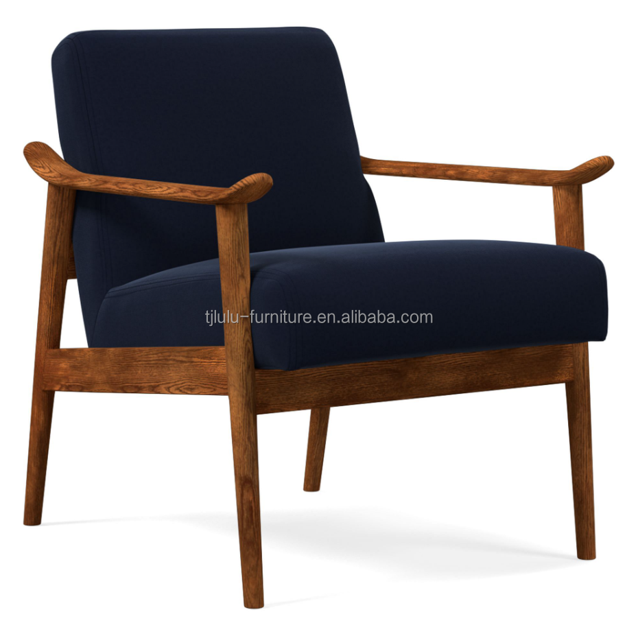 Add Comfort and Elegance to Your Living Room with Solid Wood Leisure Lounge Wooden Sofa Chair W67*D79*H78 CM